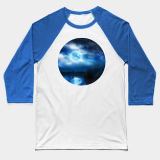 Full moon above river Baseball T-Shirt